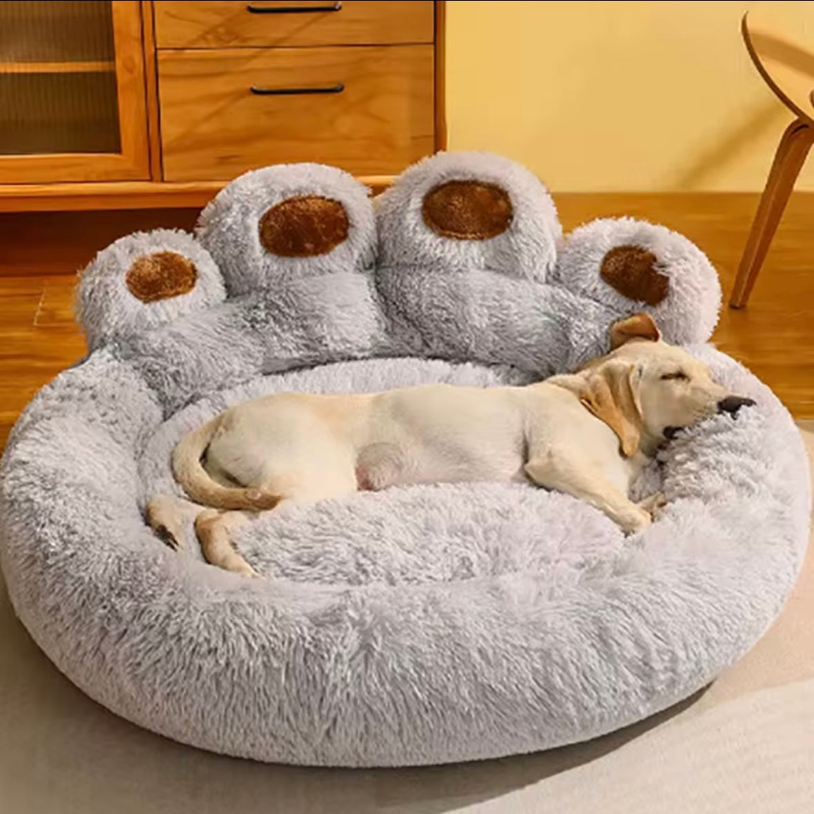 Plush Paw-Shaped Pet Bed – Soft & Cozy Haven for Your Furry Friend
