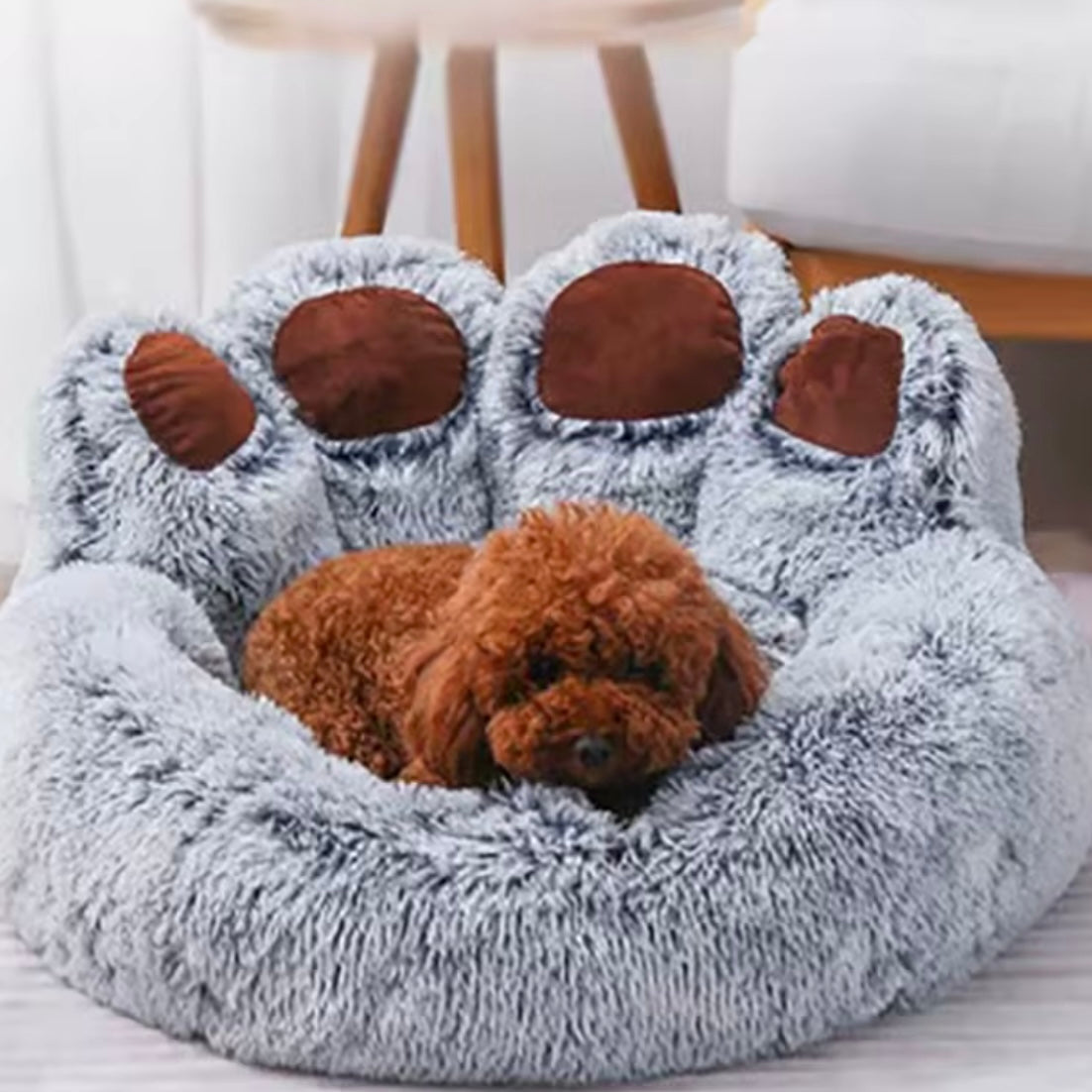 Plush Paw-Shaped Pet Bed – Soft & Cozy Haven for Your Furry Friend
