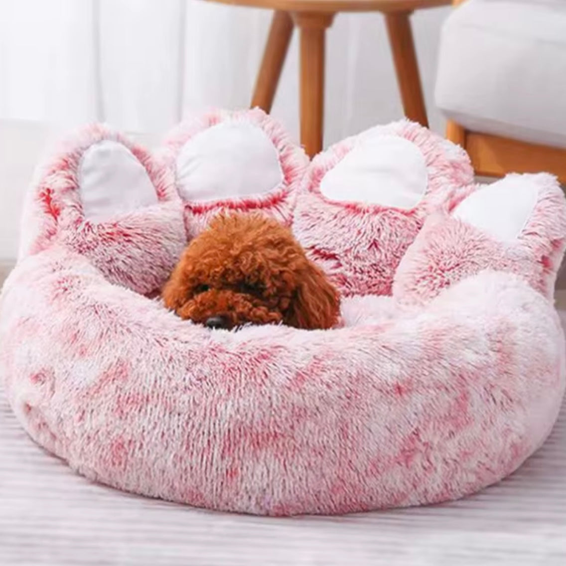 Plush Paw-Shaped Pet Bed – Soft & Cozy Haven for Your Furry Friend