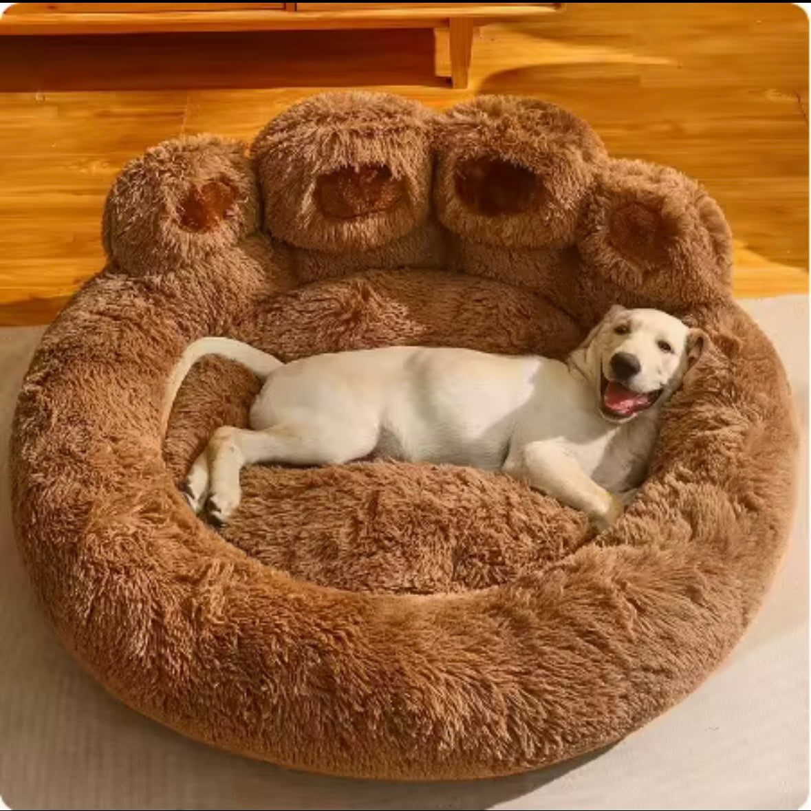 Plush Paw-Shaped Pet Bed – Soft & Cozy Haven for Your Furry Friend
