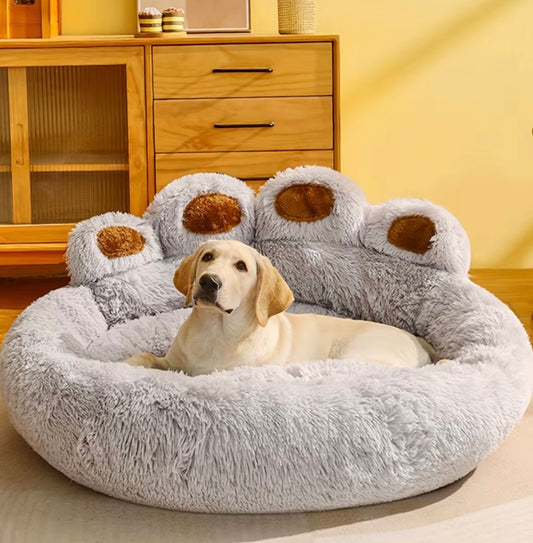 Plush Paw-Shaped Pet Bed – Soft & Cozy Haven for Your Furry Friend